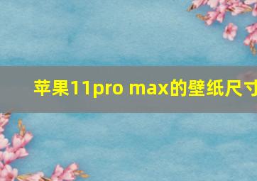 苹果11pro max的壁纸尺寸